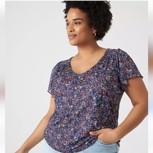 Lane Bryant 34/36 Flutter Sleve Top